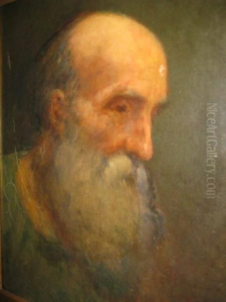 Head of a Bearded Man Oil Painting by George Henry Yewell