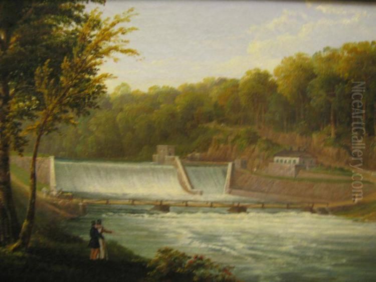 Old Croton Dam, Westchester County, NY Oil Painting by Jervis McEntee Old Croton Dam, Westchester County, NY Oil Painting by Jervis McEntee