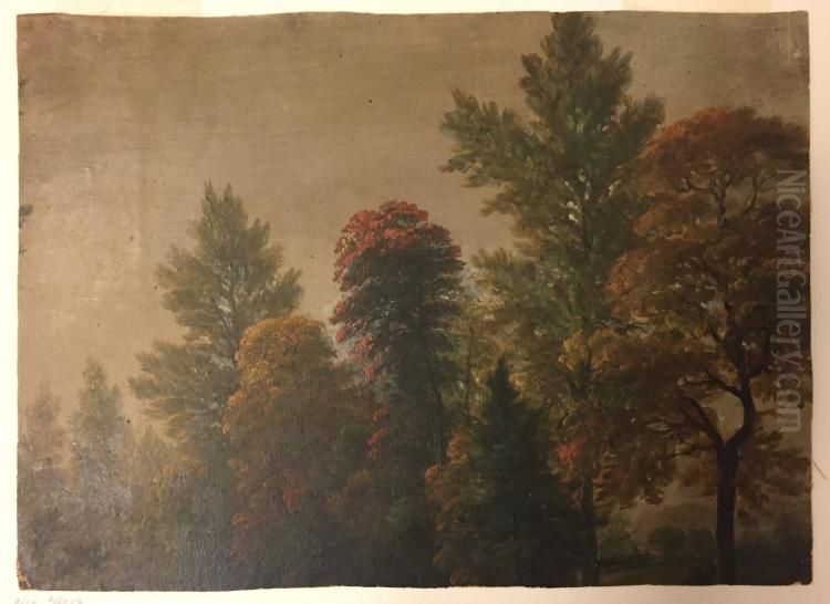 (Landscape Fragment) Autumn Foliage Oil Painting by Asher Brown Durand