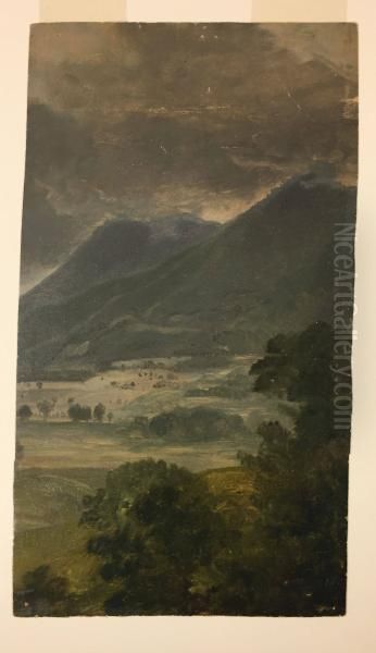 A Valley and Mountains Catskill, New York Oil Painting by Asher Brown Durand