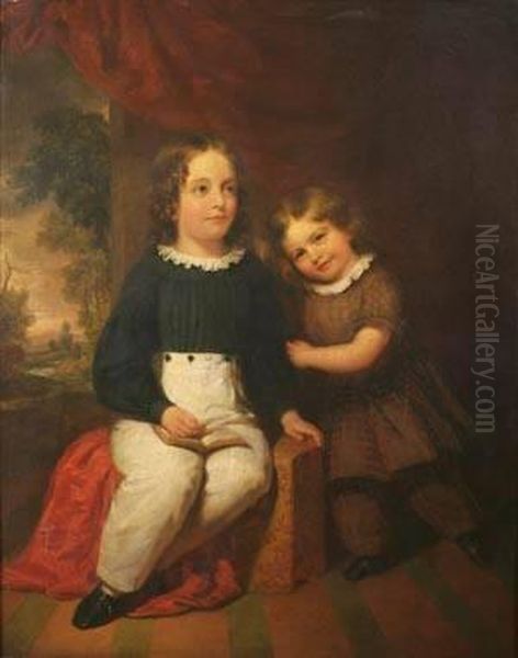 Henry Woodward Cooper and His Brother Oil Painting by Daniel Huntington