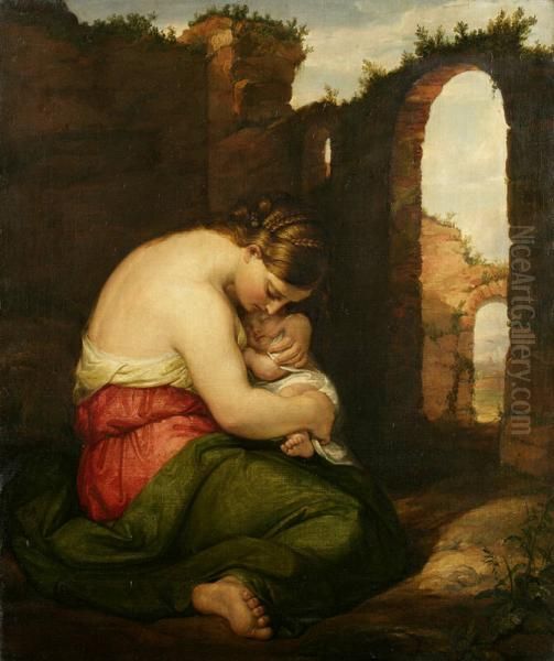 Mother and Child Oil Painting by Daniel Huntington