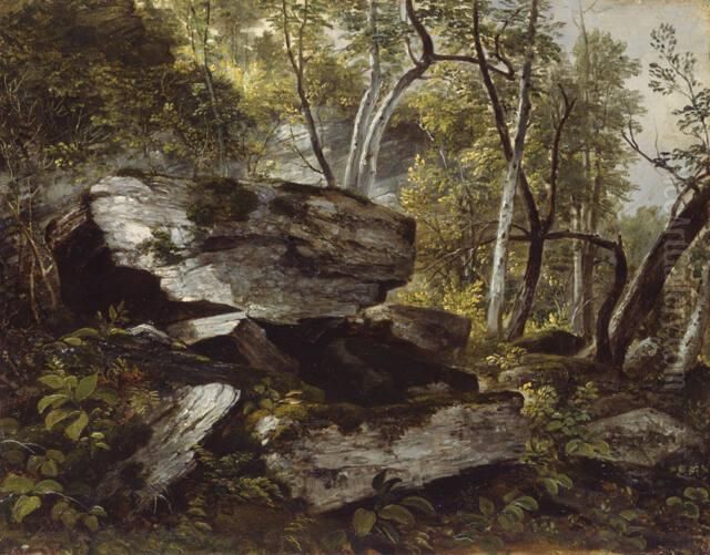 Rocks and Trees Oil Painting by Asher Brown Durand