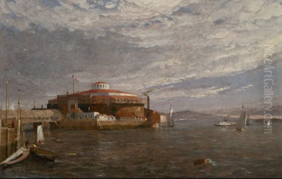 A sketch of Castle Garden. Oil Painting by Jasper Francis Cropsey