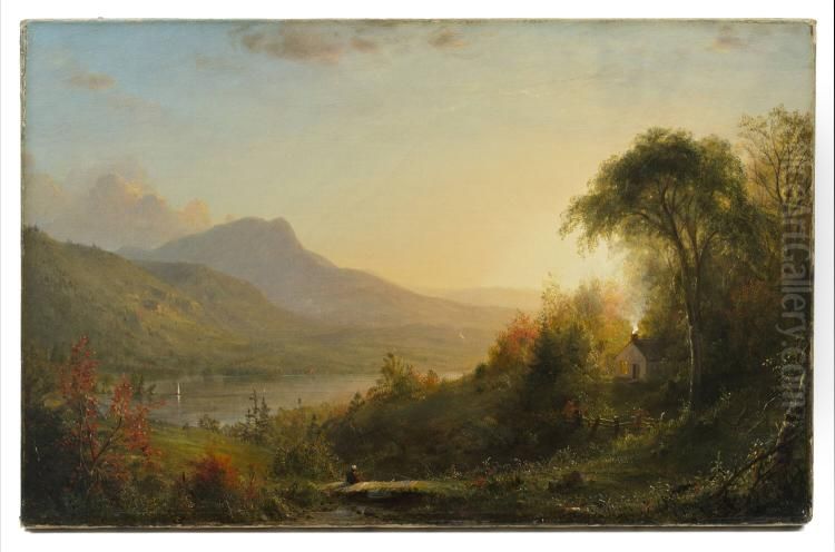 Early Autumn Oil Painting by Frederic Edwin Church