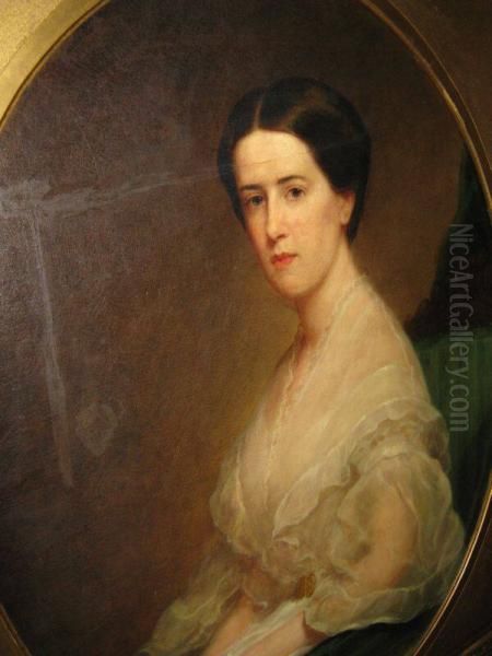 Mrs. Augustus Van Horne Stuyvesant Sr. (Harriet LeRoy Steward, 1842-1872) Oil Painting by George Augustus Baker