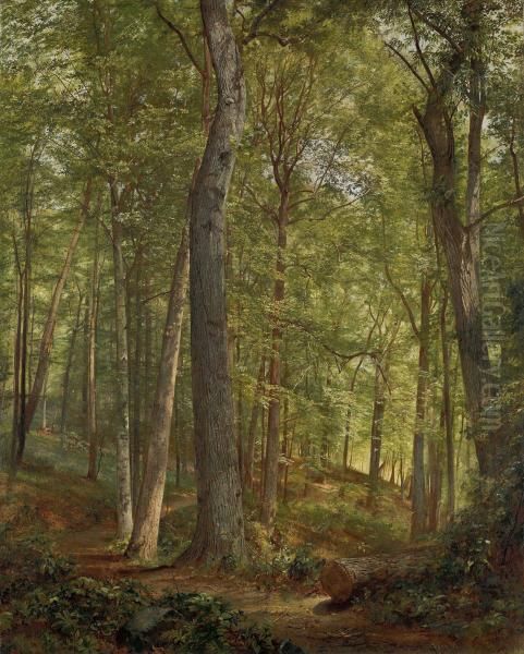 June Woods (Germantown) Oil Painting by William Trost Richards