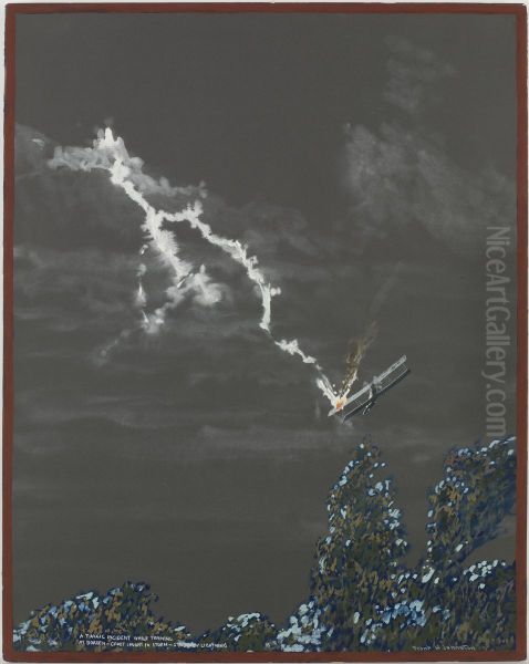 A Tragic Incident While Training at Borden - Cadet Caught in Storm - Struck by Lightning Oil Painting by Frank Johnston