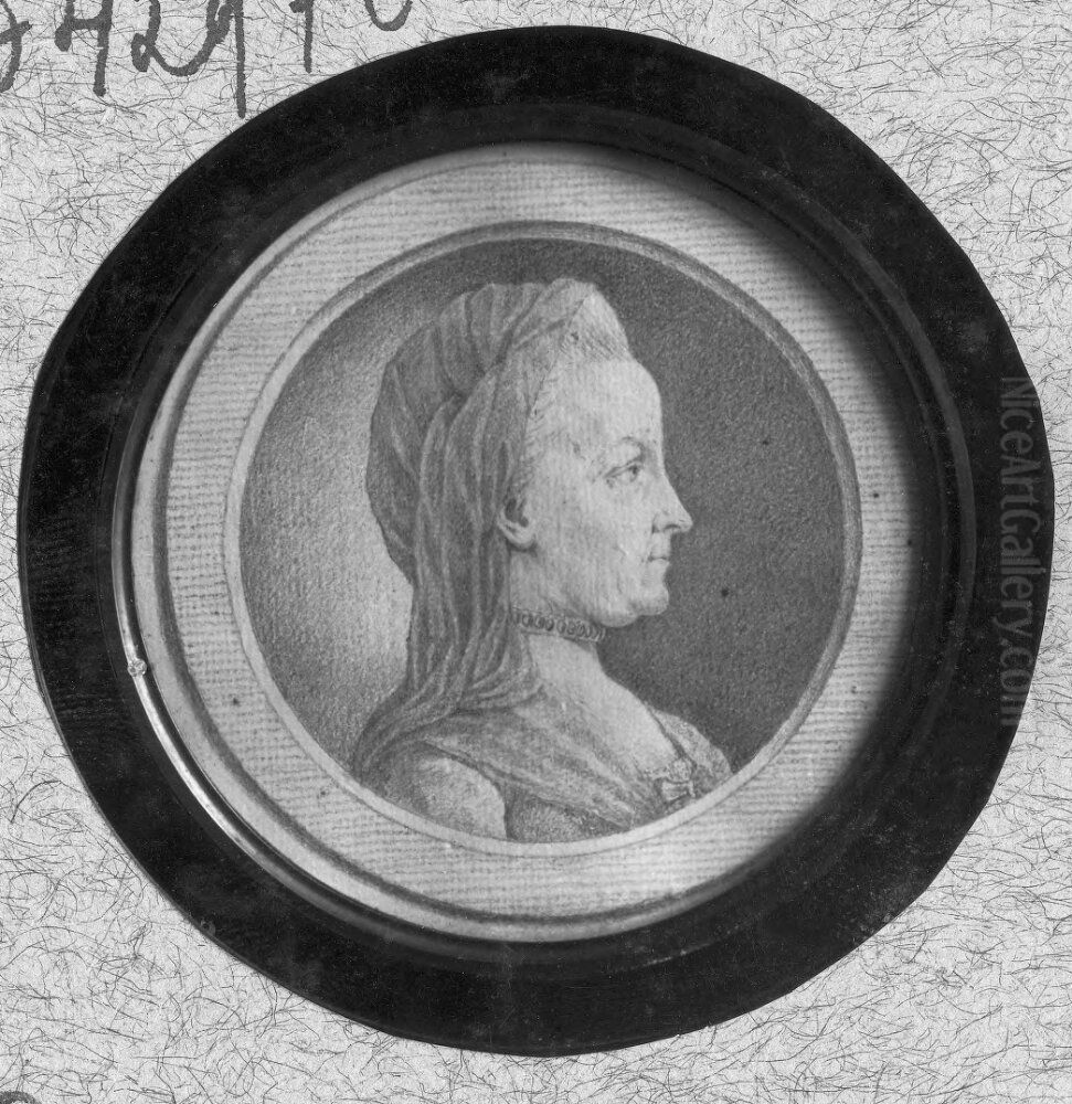 Brita Johanna Lagerstam (1730-1807), married to deputy assistant Georg Vilhelm Sillen Oil Painting by Johan Snack