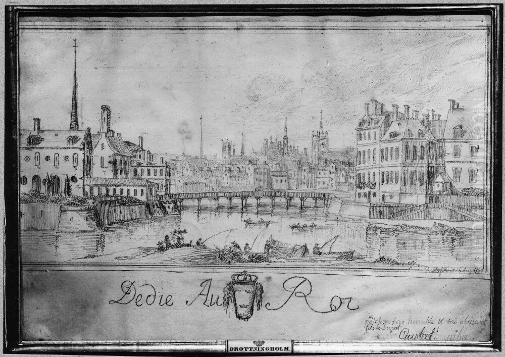 City by river Oil Painting by Gustav III of Sweden