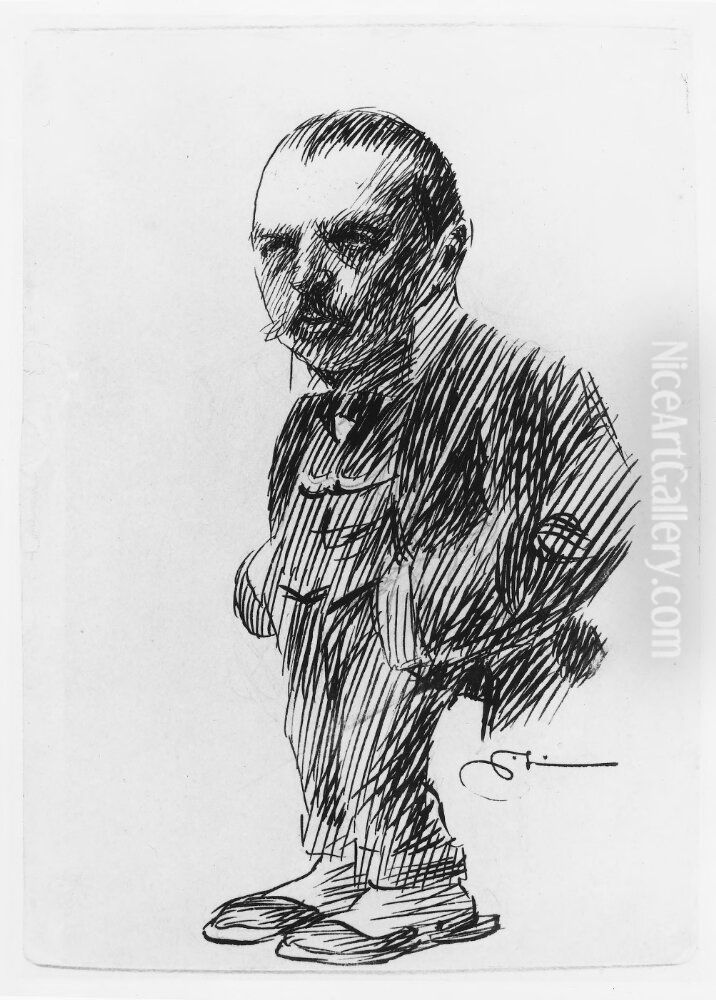 Portratt av Anders Zorn (1860-1920), konstnar Oil Painting by Per Lindroth