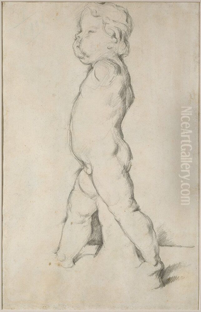 Plaster Cast of a Putto Oil Painting by Paul Cezanne