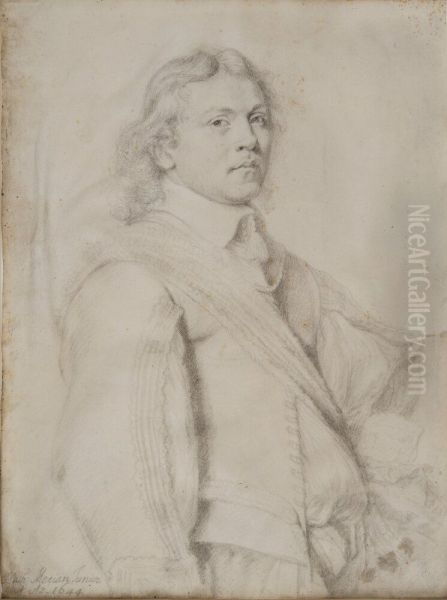 Adolf Herman Wrangel af Lindeberg, Baron, Lieutenant Colonel Oil Painting by Matthaus Merian