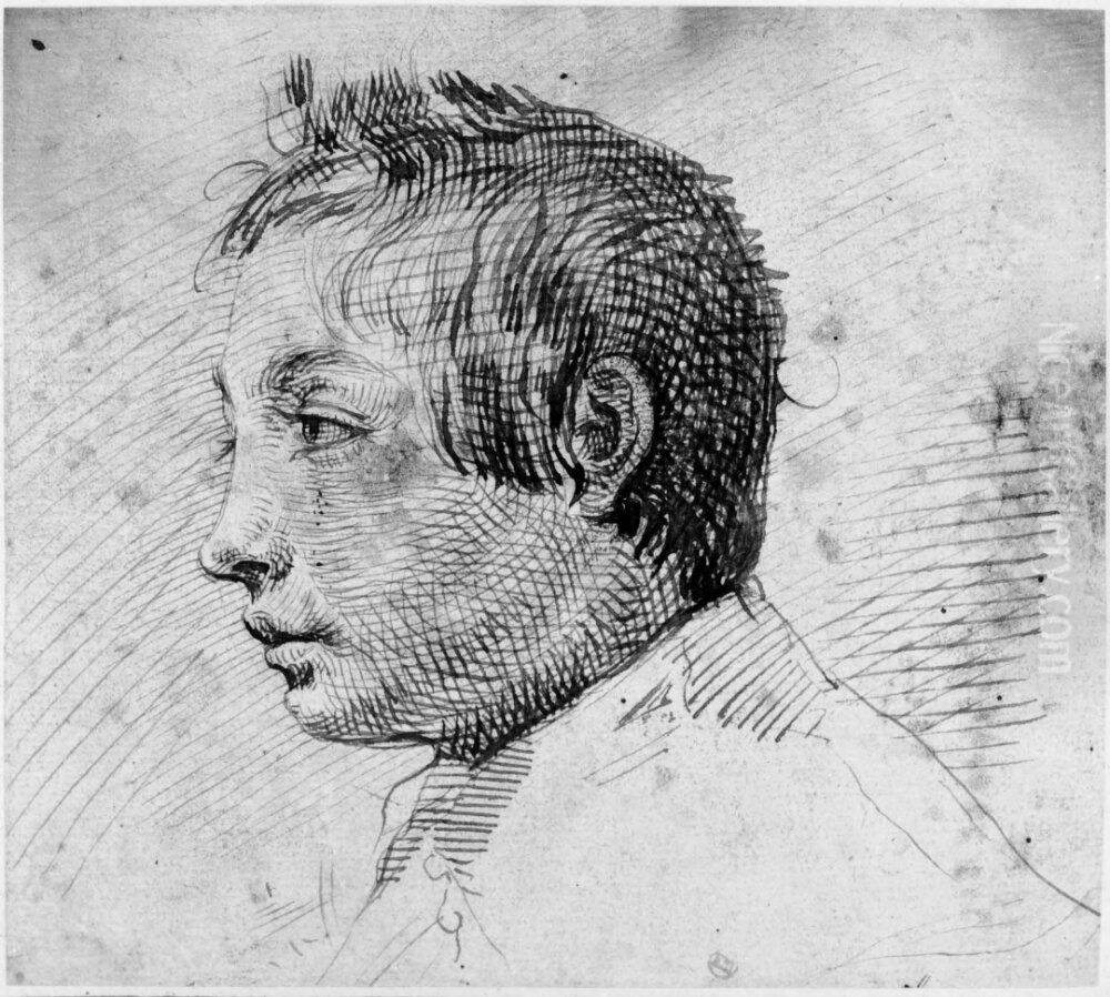 Head of a boy in profile Oil Painting by Battistello Caracciolo
