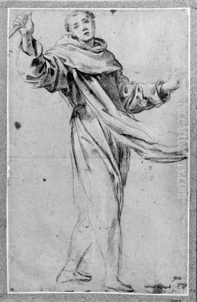 Variation of Ludovico Carracci's St. Raymond of Penafort Oil Painting by Marcantonio Franceschini