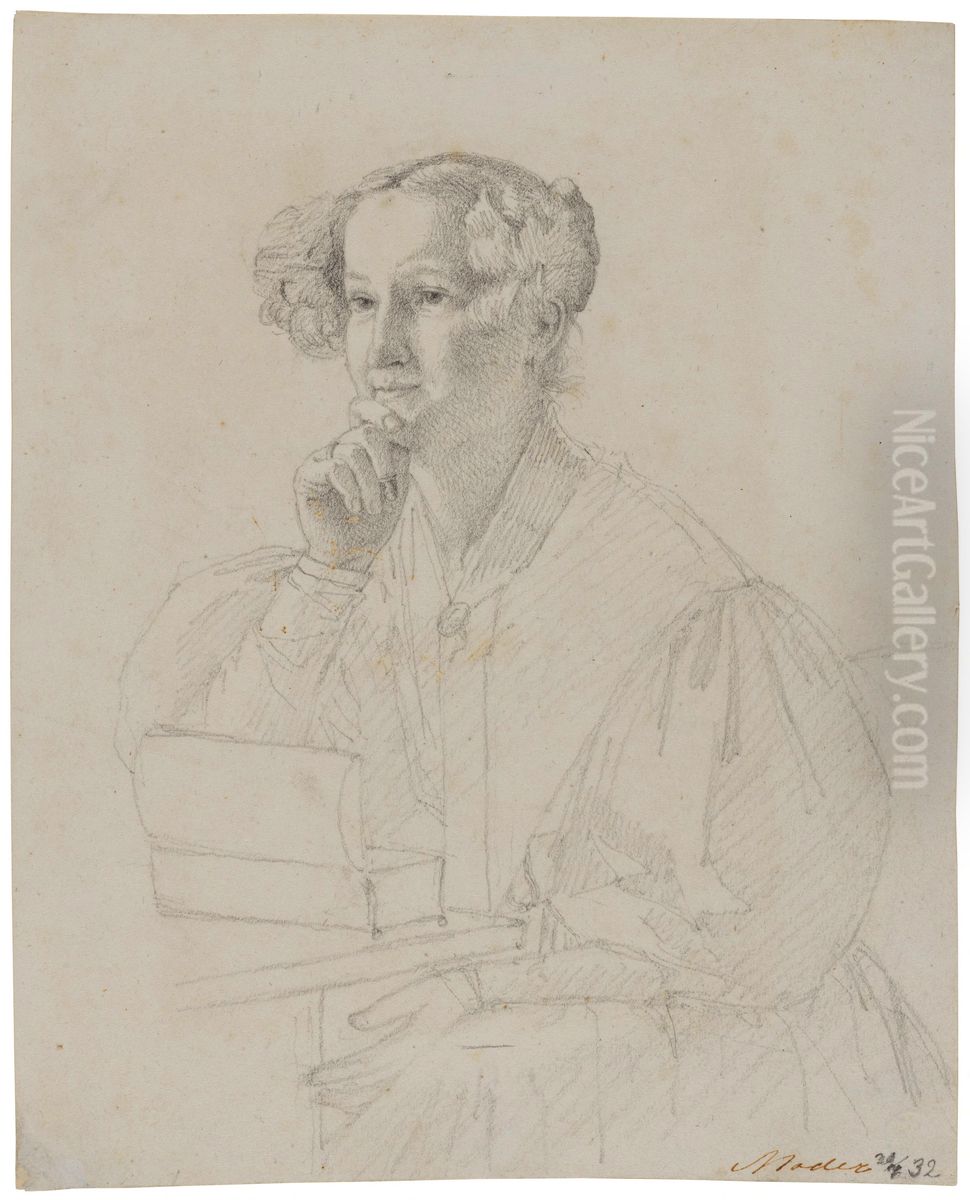 Portratt av Susanne Dorothea Ryder 1814-1889 Oil Painting by Christen Kobke