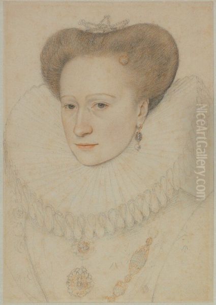 Portrait of Christine de Lorraine (?) Oil Painting by Francois Quesnel