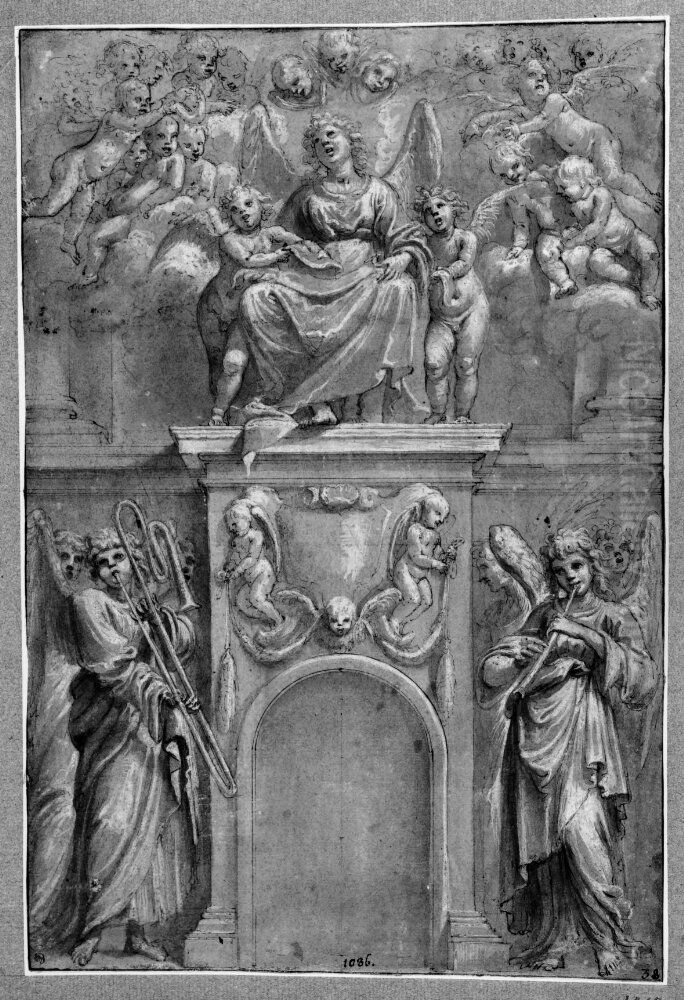 Study for a frontispiece? Oil Painting by Francesco Brizio