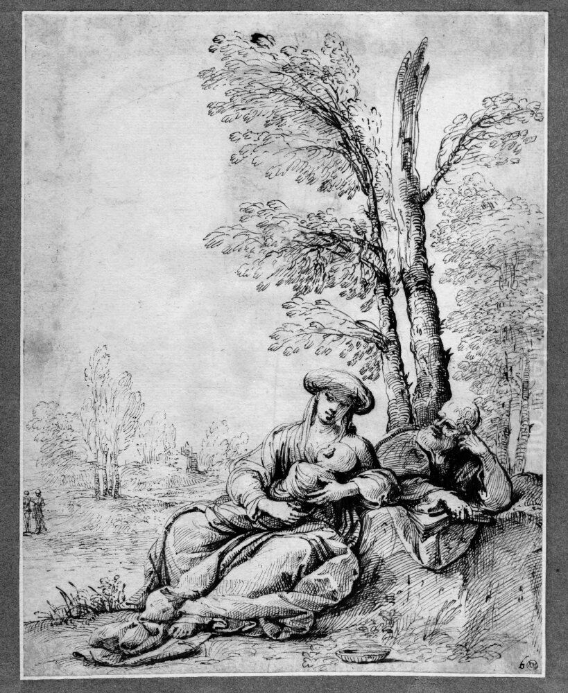 Rest on the flight into Egypt Oil Painting by Francesco Brizio