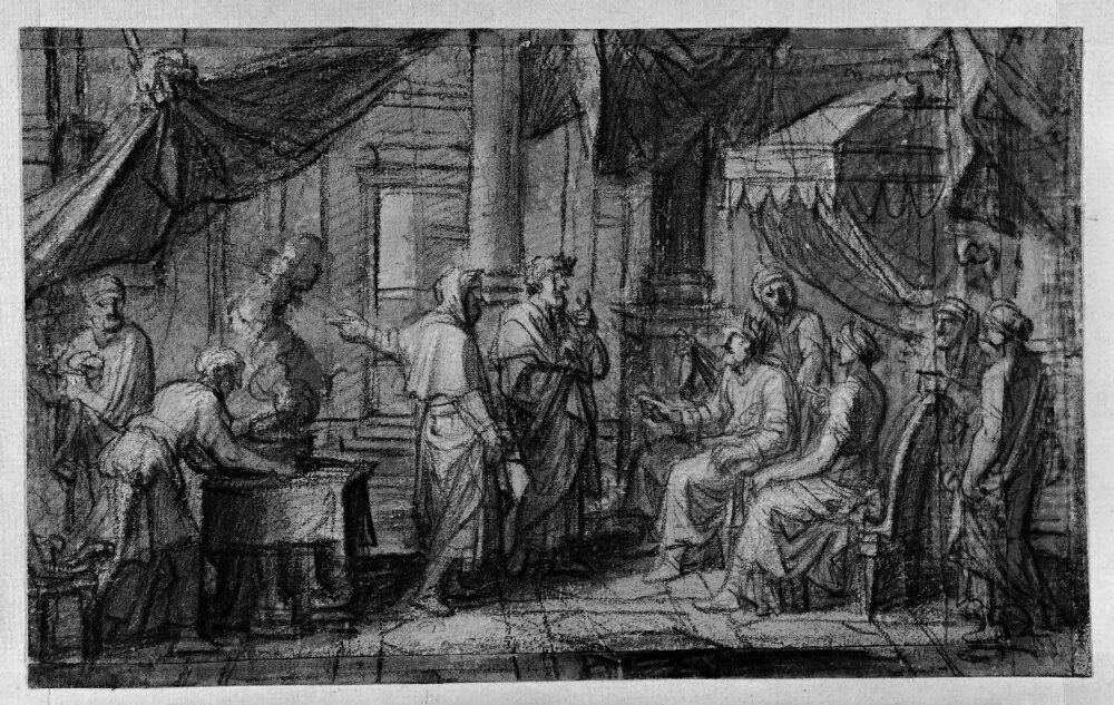 Forberedelse av offer Oil Painting by Francois-Alexandre Verdier