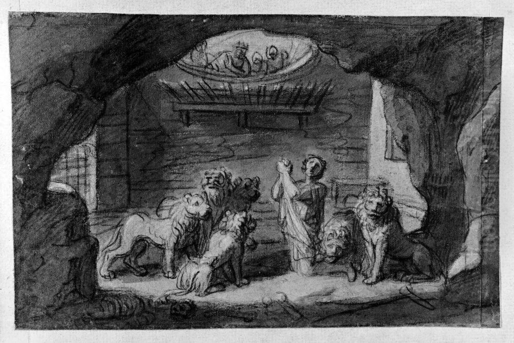 Daniel i lejonkulan Oil Painting by Francois-Alexandre Verdier