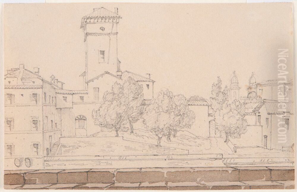View from Villa Malta, Rome Oil Painting by Gustaf Soderberg