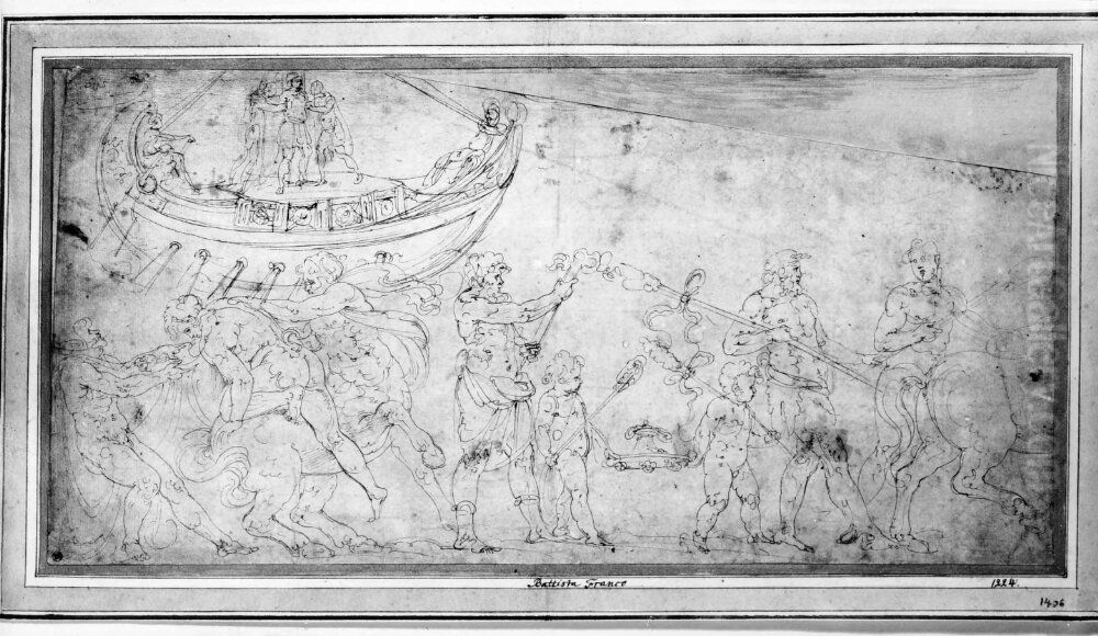 Procession Oil Painting by Battista Franco Veneziano