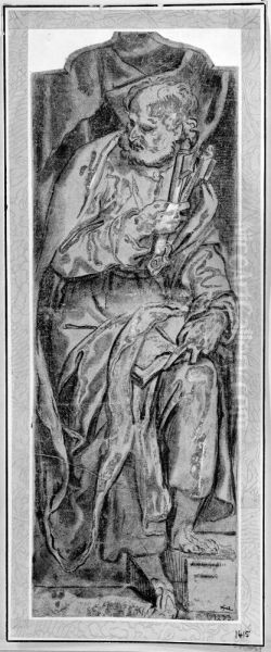 St. Peter, Standing Oil Painting by Paolo Farinati