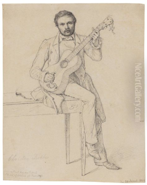 The Artist Constantin Hansen Oil Painting by Christen Kobke