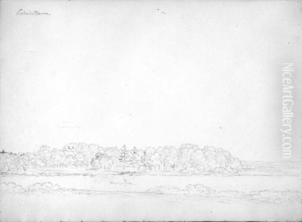 Skissbok. Stadsbilder och slott Oil Painting by Carl Johan Fahlcrantz