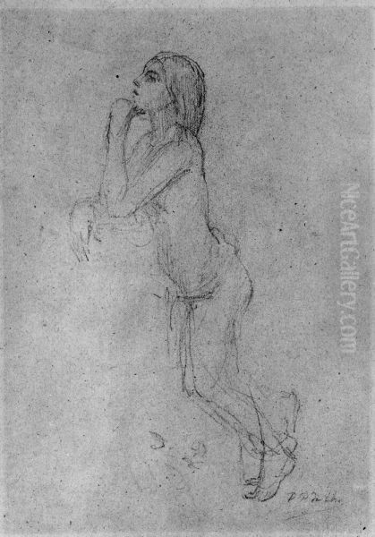 Staende figur Oil Painting by Pierre Puvis de Chavannes