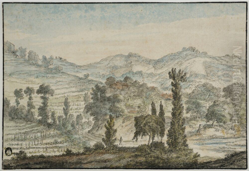 Kulligt landskap Oil Painting by Lucas Van Uden