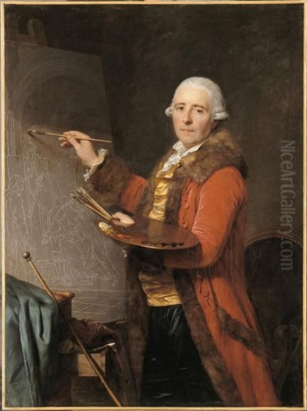 Nicolas-Guy Brenet (1728-1792), peintre Oil Painting by Antoine Vestier