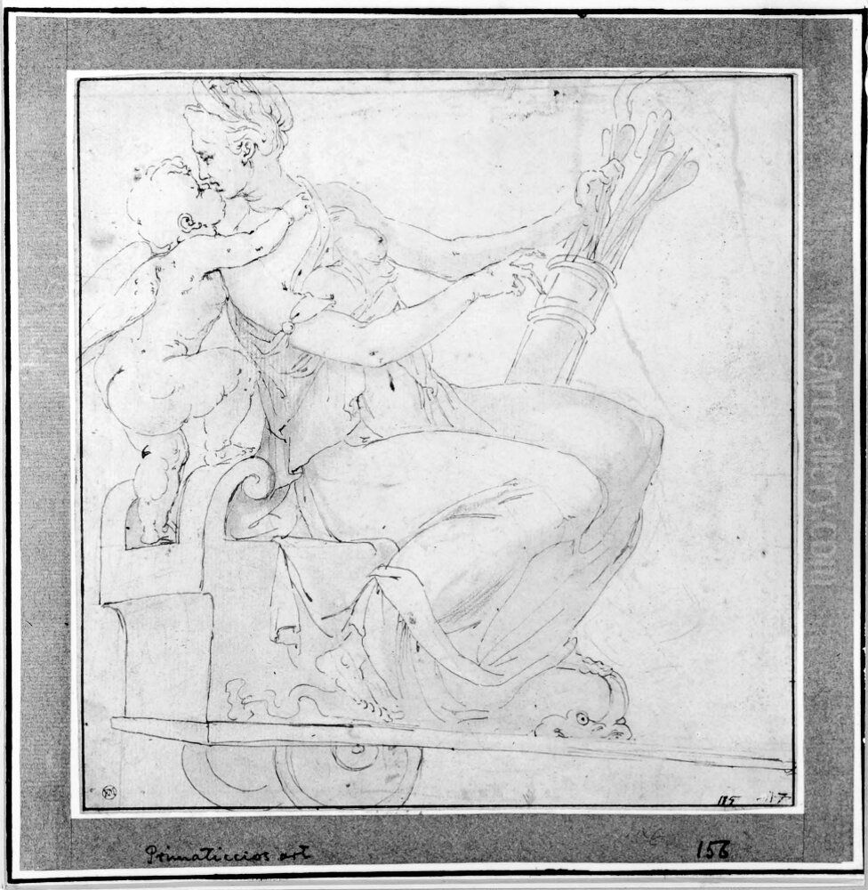 Venus och Cupido i triumfvagn Oil Painting by Rosso Fiorentino Venus och Cupido i triumfvagn Oil Painting by Rosso Fiorentino