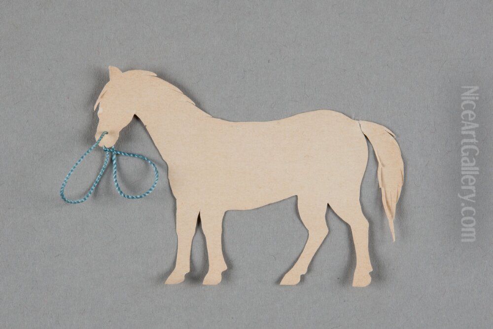 Horse with halter made of string [one of 36 figures] Oil Painting by Ivar Arosenius