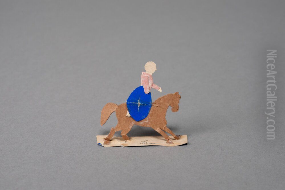 Woman riding in blue skirt [one of 36 figures] Oil Painting by Ivar Arosenius