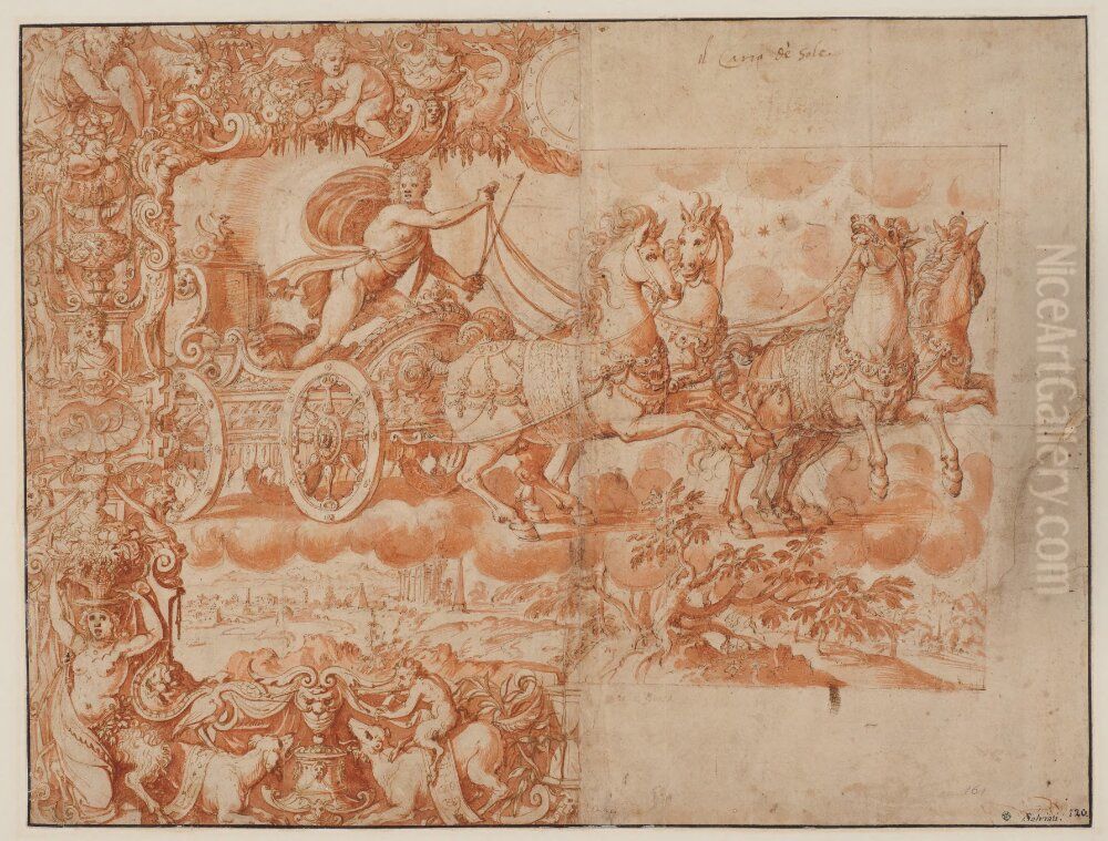 Phaeton driving the Quadriga Oil Painting by Alessandro Allori