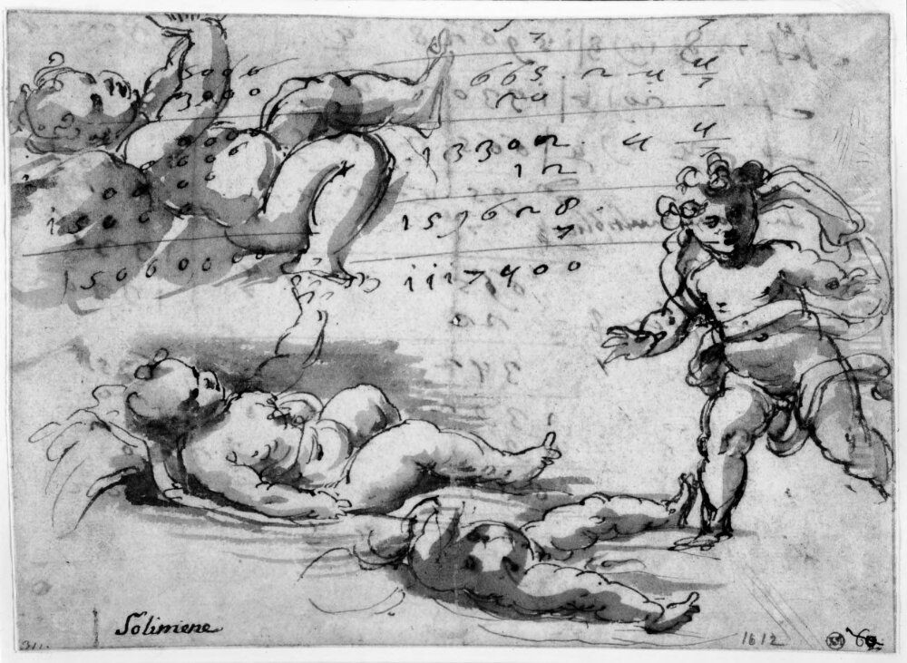Three studies for the Christ Child and a putto Oil Painting by Cigoli