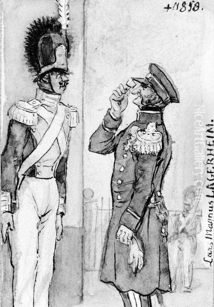 Lars Magnus Lagerheim, landshovding i Gavle. Skissbok 