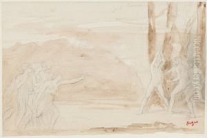Study for the painting Petites filles spartiates provoquant des garcons