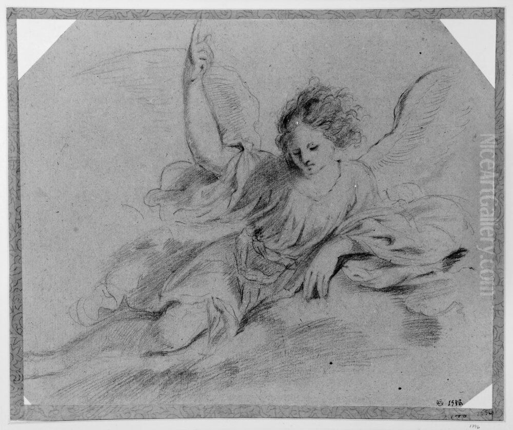 Angel in the sky Oil Painting by Giovanni Francesco Barbieri