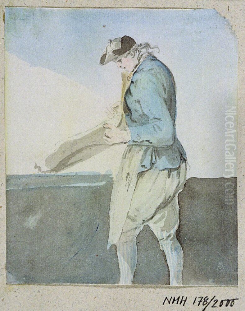 Hantverkare vid sin arbetsbank Oil Painting by Johan Fredric Martin