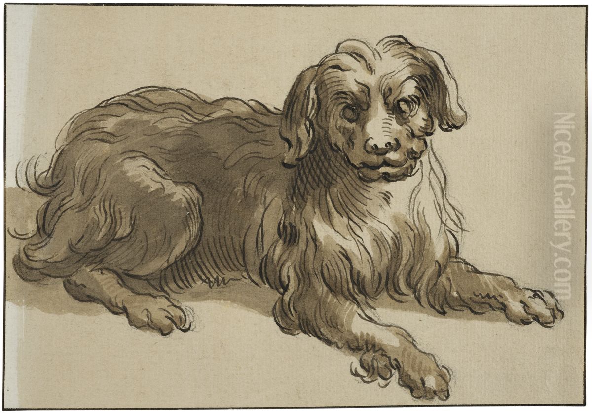 Langharig hund Oil Painting by Abraham Bloemaert