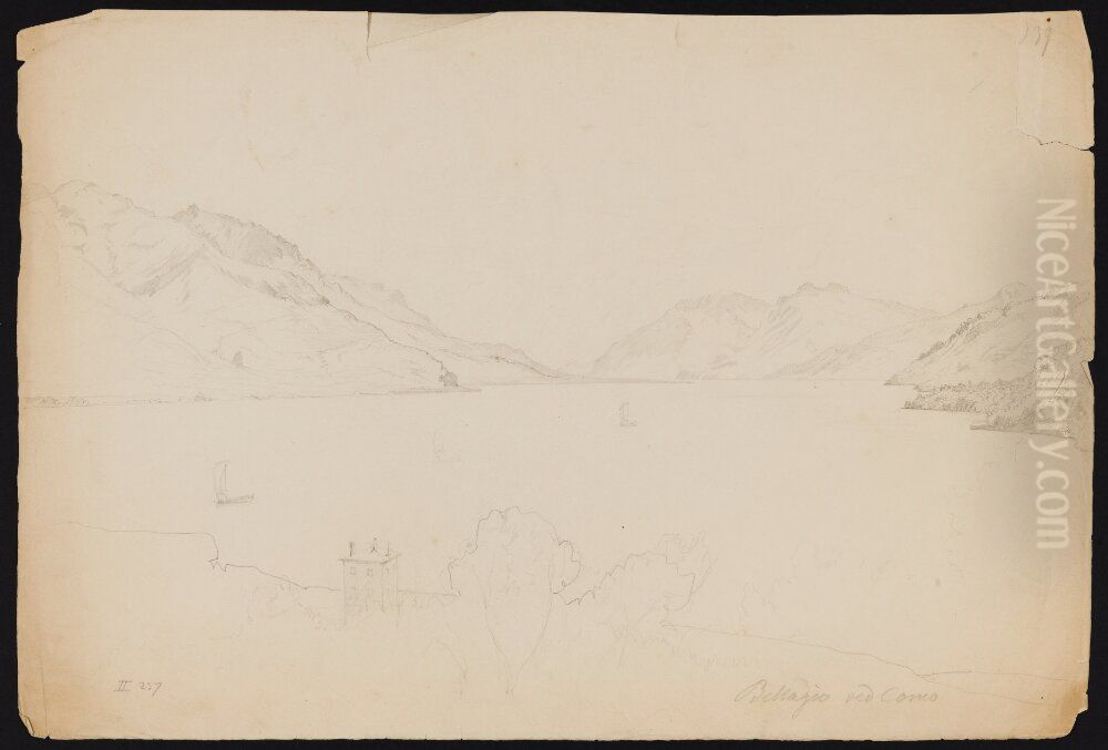 Bellagio at Lake Como Oil Painting by Wilhelm Marstrand