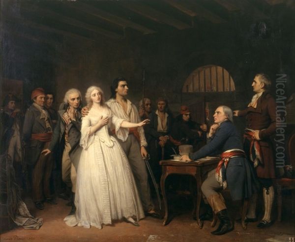 La Condamnation de la princesse de Lamballe Oil Painting by Louise Adelaide Desnos