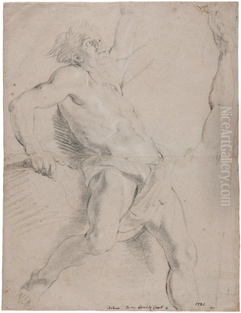 Nude Man Leaning Back, Study for the Figure of Job Oil Painting by (studio of) Rubens, Peter Paul Nude Man Leaning Back, Study for the Figure of Job Oil Painting by (studio of) Rubens, Peter Paul