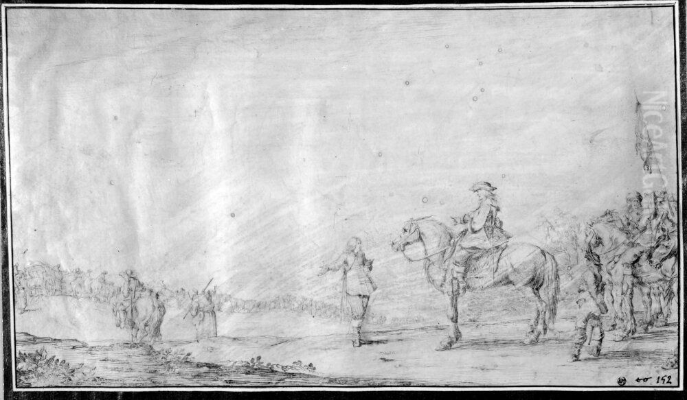 Army at march Oil Painting by Stefano della Bella