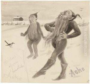 Two Gnomes in a Winter Landscape
