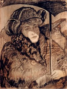 Portrait of Jadwiga Janczewska, under an umbrella