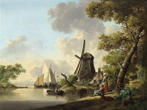 Een zomers landschap Oil Painting by Jan van Os